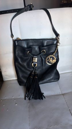Michael Kors Black Leather Bucket Bag