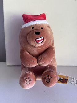 MINISO We Bare Bears 10” Christmas Plush Grizz Stuffed Soft Toy