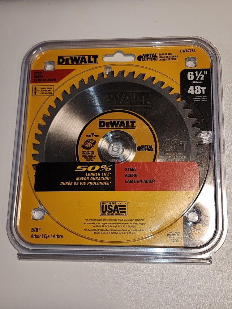 DEWALT Circular Saw Blade, 6 1/2 Inch, 48 Tooth, Ferrous Metal Cutting (DWA7762)