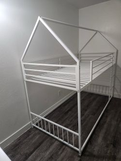 Bunk Bed, House Bed Frame with Mattresses