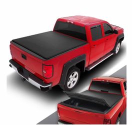 DNA Motoring Truck Bed Soft Tri-Fold Adjustable Tonneau Cover Compatible with 00-04 Dakota 5.25' Fleetside Bed