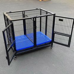(New in box) $160 Stackable Folding Dog Cage Crate Kennel Heavy-Duty 37x25x33 inches