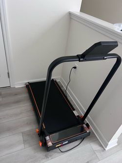 Compact Folding Treadmill / Walking Pad – Black & Orange