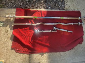 1" HOLE BARS.  
 2-DUMBBELLS HANDLES- 20$   .
 EZ-CURL BAR- 30$  AND  5' STRAIGHT BAR- 30$
All WITH SCREW COLLARS 
11525 S HALSTED /7111.S WESTERN 
60