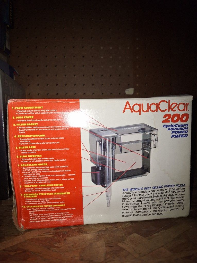New Old Stock AquaClear 200 Hang On The Back Filter Appears Top Is Missing $20