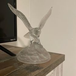 Vintage Cristal D'Arques Lead Crystal Cut Glass Eagle Figurine Statue Bird