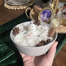 Melted Snowman Vanilla Upcycled Candle - Perfect For Gifting!