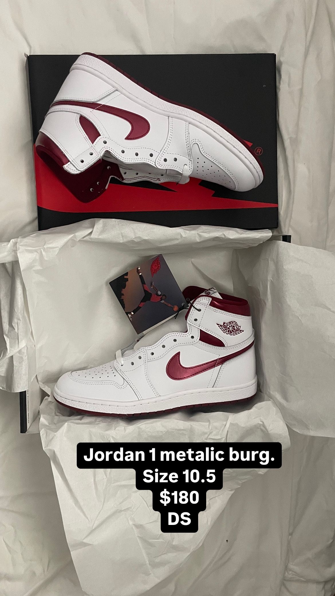 Jordan 1 85 Metallic Burgundy