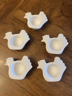 Vintage Ceramic Chicken-shaped Egg Cups - Set of 5