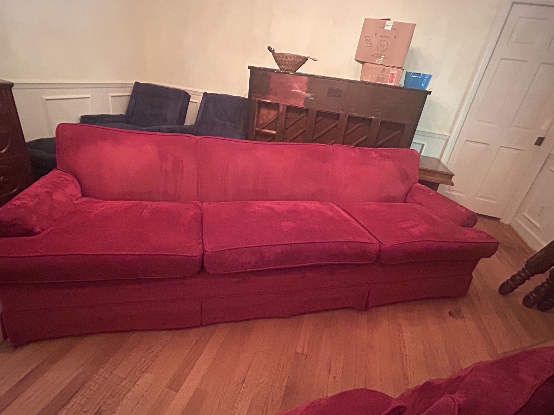 Red Extra Long Sofa
