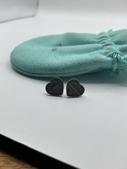 Tiffany & Co Return to Tiffany Mini Heart Stud Earrings Sterling Silver w/ Pouch