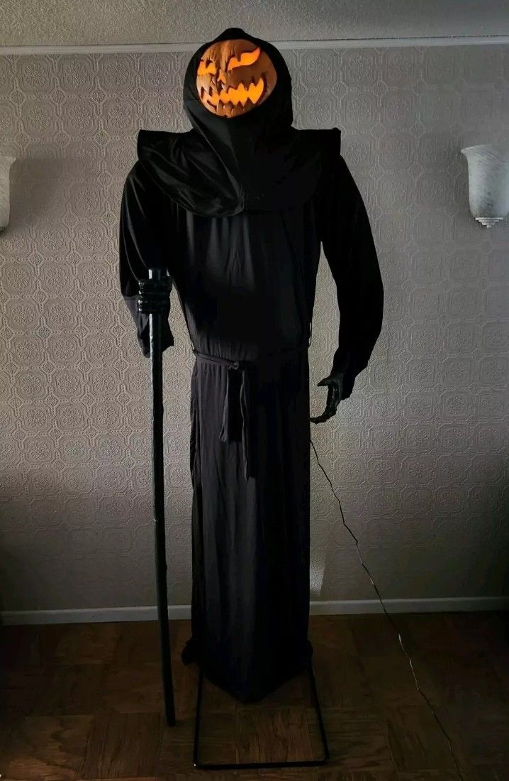 7ft. Pumpkin Reaper Halloween Animatronic Decoration