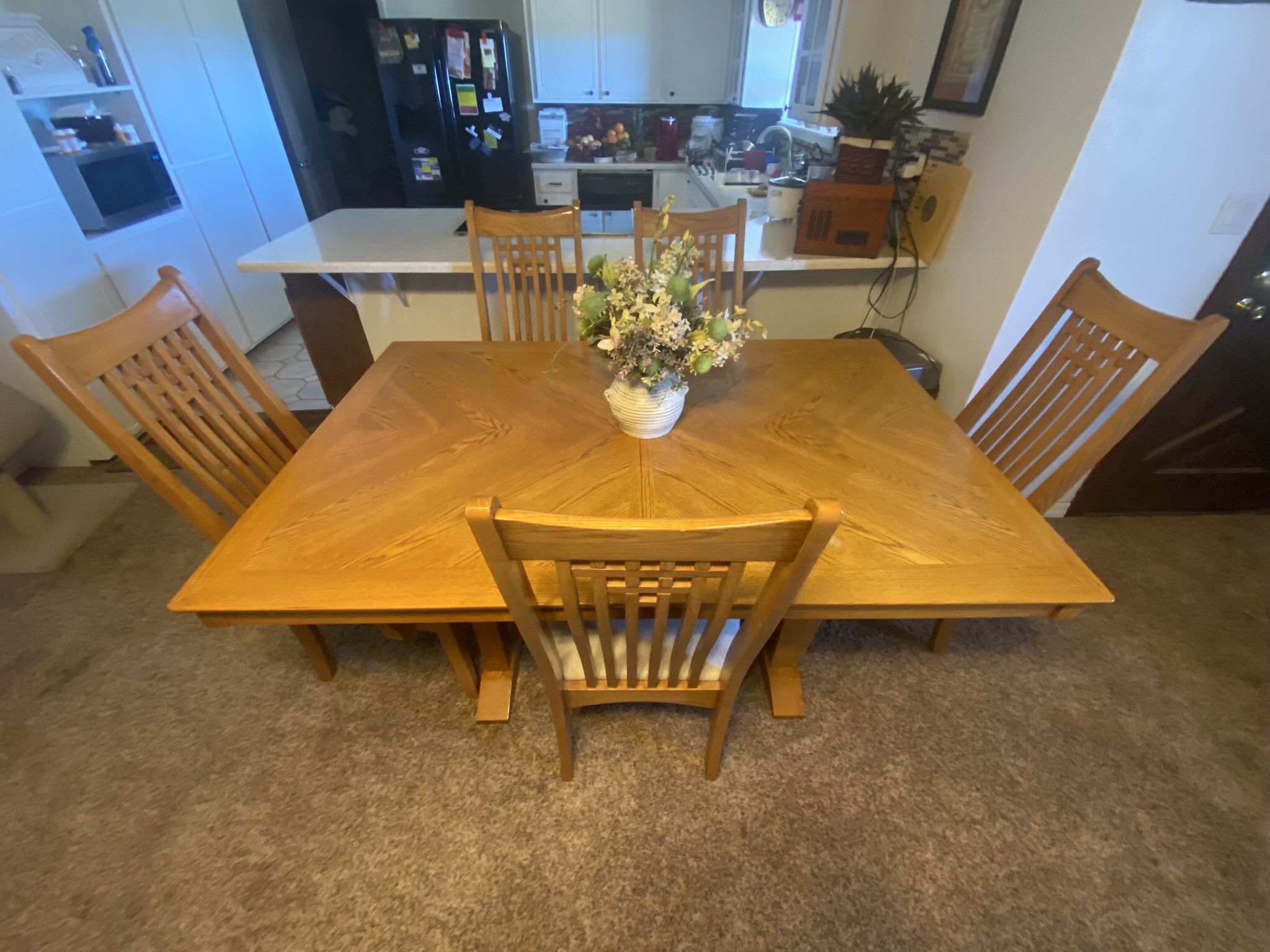 7 Piece Oak Dining Room Set for Sale in Taylor, AZ OfferUp