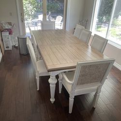 8 Chair Table Set With Matching Chest