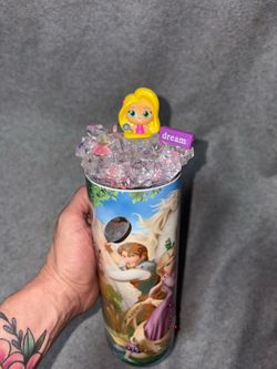 One-of-a-Kind Handmade Disney Rapunzel 20 oz Stainless Steel Glitter Resin Tumbler