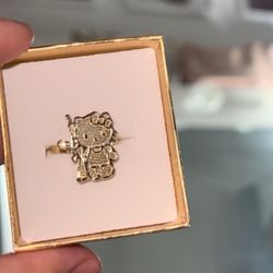 Hello Kitty With a AK , Size 7 14 K Gold  Asking For $280  Or Throw An Offer !! I Can Meet ! 