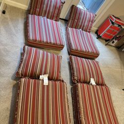 Roma Stripe Deep seat patio chair cushion set of 4