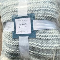 BRAND NEW Beautiful CHARTER CLUB DAMASK DESIGNS Chunky Throw Blanket