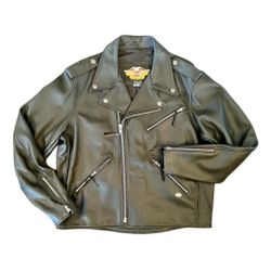 Vintage Harley Davidson Black Leather Jacket