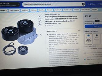 Serpentine belt drive kit with tensioner for Honda and Acura