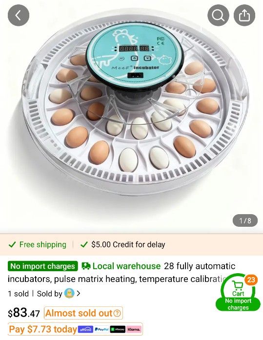 28 Egg chicken incubator 