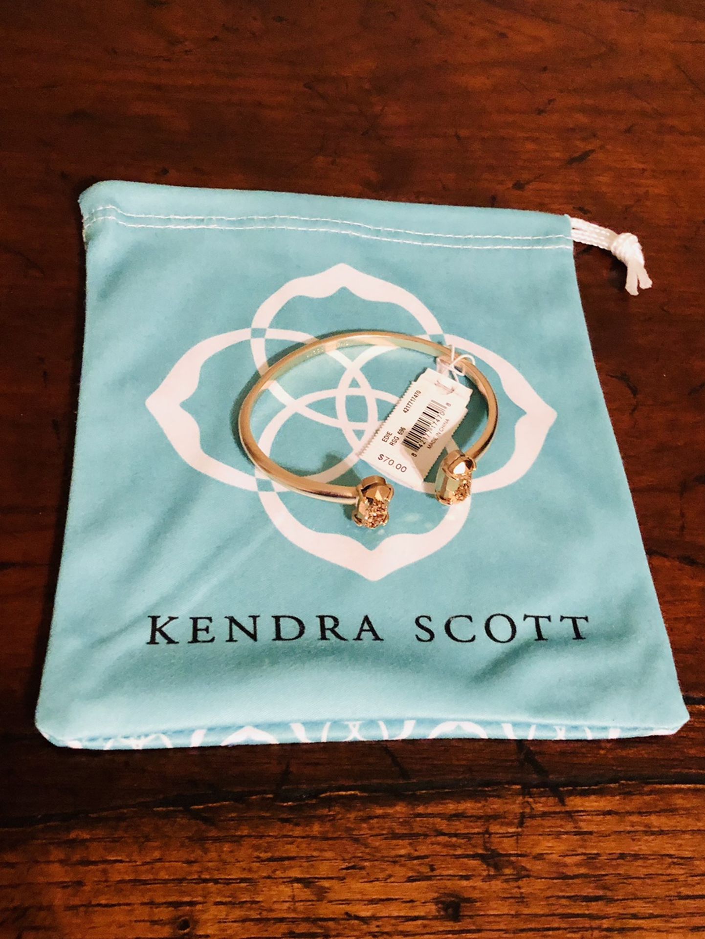 Kendra Scott Edie Rose Gold Cuff Bracelet In Rose Gold Drusy NWT