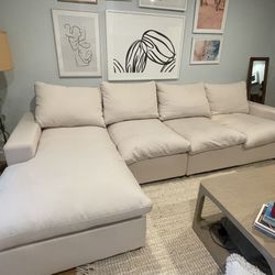 Sectional Couch- Ivory Linen