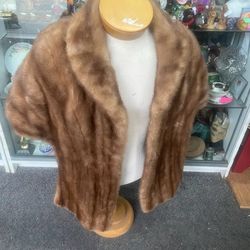 Antique Fur Stole Coat Wrap 