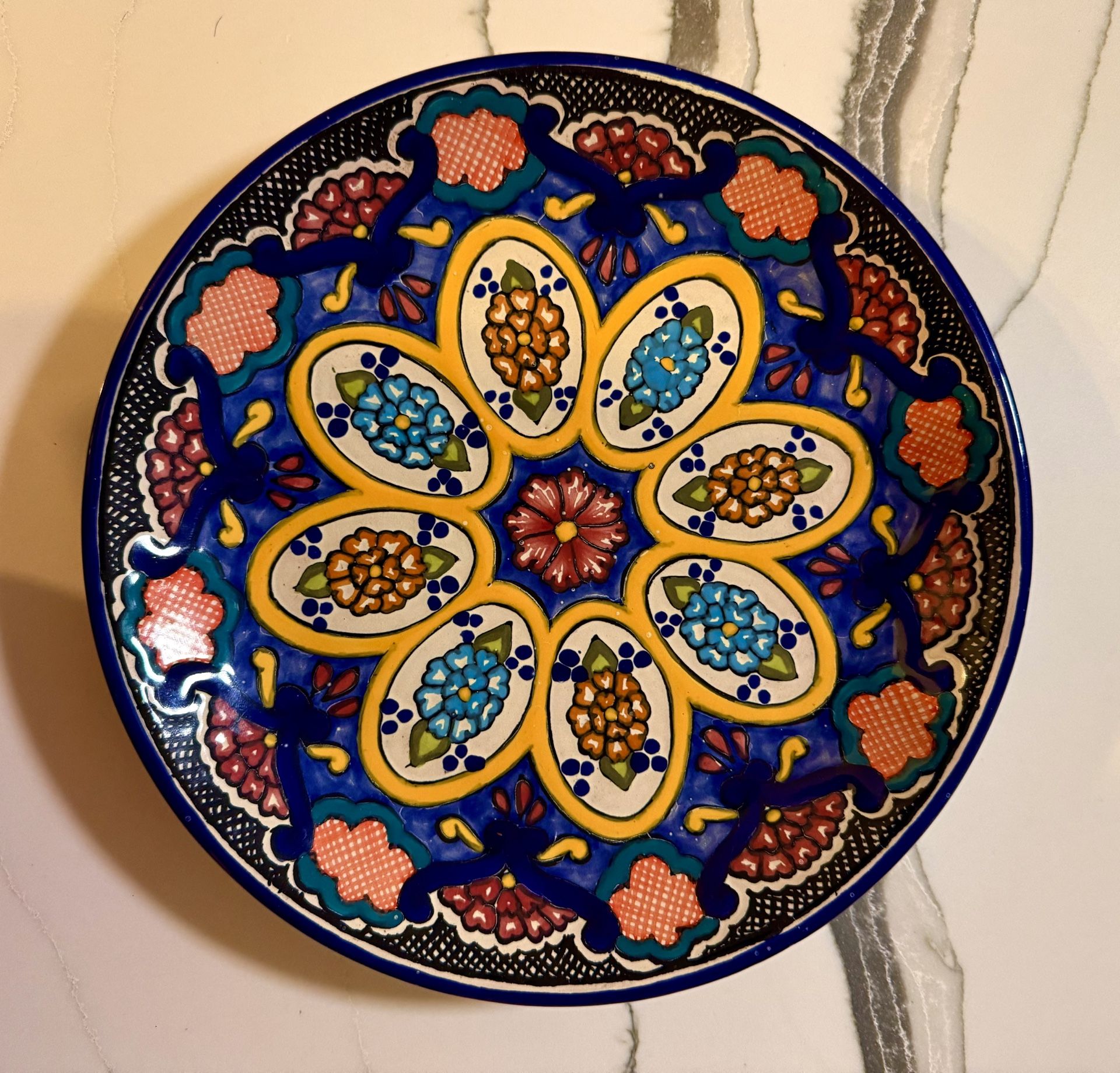 Authentic Talavera Pottery Plate – Maximo Huerta – Puebla Mexico – Hand Painted – Folk Art