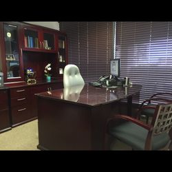 Executive Desk,Credenza, Lateral Filing Cabinet, And Chairs 