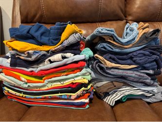 Bundle of toddler boys’ clothing, pants   Size: 3T–4T. All gently used and most are in good condition.   Includes short tee, polo shirt, pants, jeans,