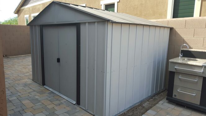 Arrow brand galvanized steel model LW108 shed. Good condition asking $250 obo.