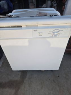 White Whirlpool dishwasher