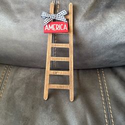 America 4th Of July Red White Blue Patriotic Mini Ladder Tier Tray Decoration