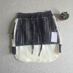 NEW WITH TAG Lime & Vine Rare EVE Laser Cut-Out Overlay Panel Zipper Pocket Scuba Short Skirt BLACK & WHITE Size S