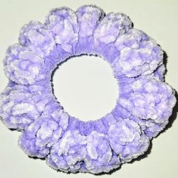 Handmade Crocheted Velvet Scrunchie 
