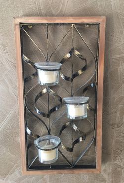 Candle holders for 3 votive candles. Set of 2!