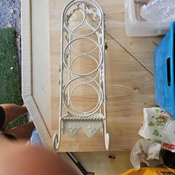 Shabby Chic Metal Floral Wine Rack Bottle Holder