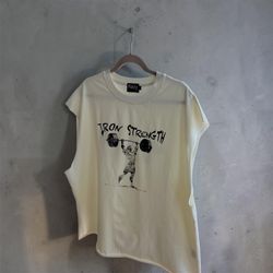 Fazzy Iron Strength Oversized Graphic Gym Shirt