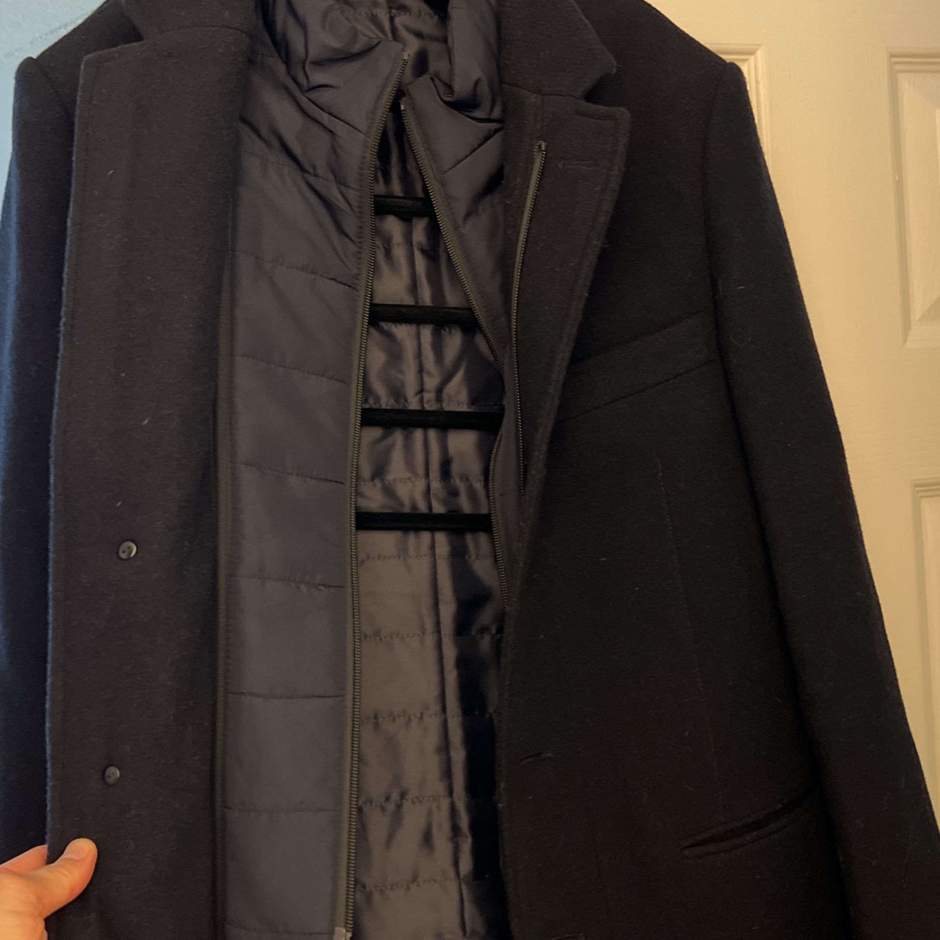 Peacoat Over Coat With Built In Removable Vest