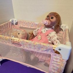 Reborn Monkey Baby With Playpen 