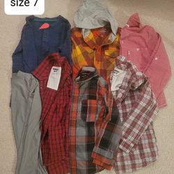 Boys Size 7 Long Sleeve Shirt Lot