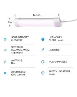 Feit Electric 1 ft. 12-Watt White LED 3 Adjustable Spectrum w/Remote Control Linkable Plant Grow Light Fixture White Adjustable Light $20 EACH