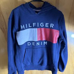 Original Tommy Hilfiger Denim navy blue Hoodie Sweatshirt Size Large