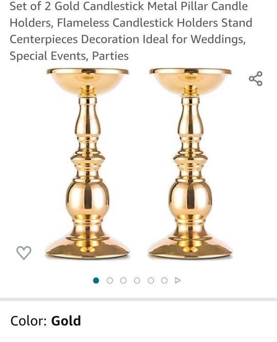 candle holder metal golden
