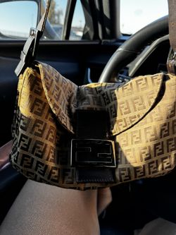 Fendi Canvas Tote Zucchino Baguette