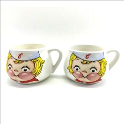 Vintage Campbell’s Kids Soup Collectible Mug Cup Bowl 1998 Set of 2
3-3/8 in. tall
3-7/8 in. top diam. ( reseda ca)