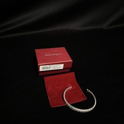 Authentic Salvatore Ferragamo Bracelet - Silver with Original Box