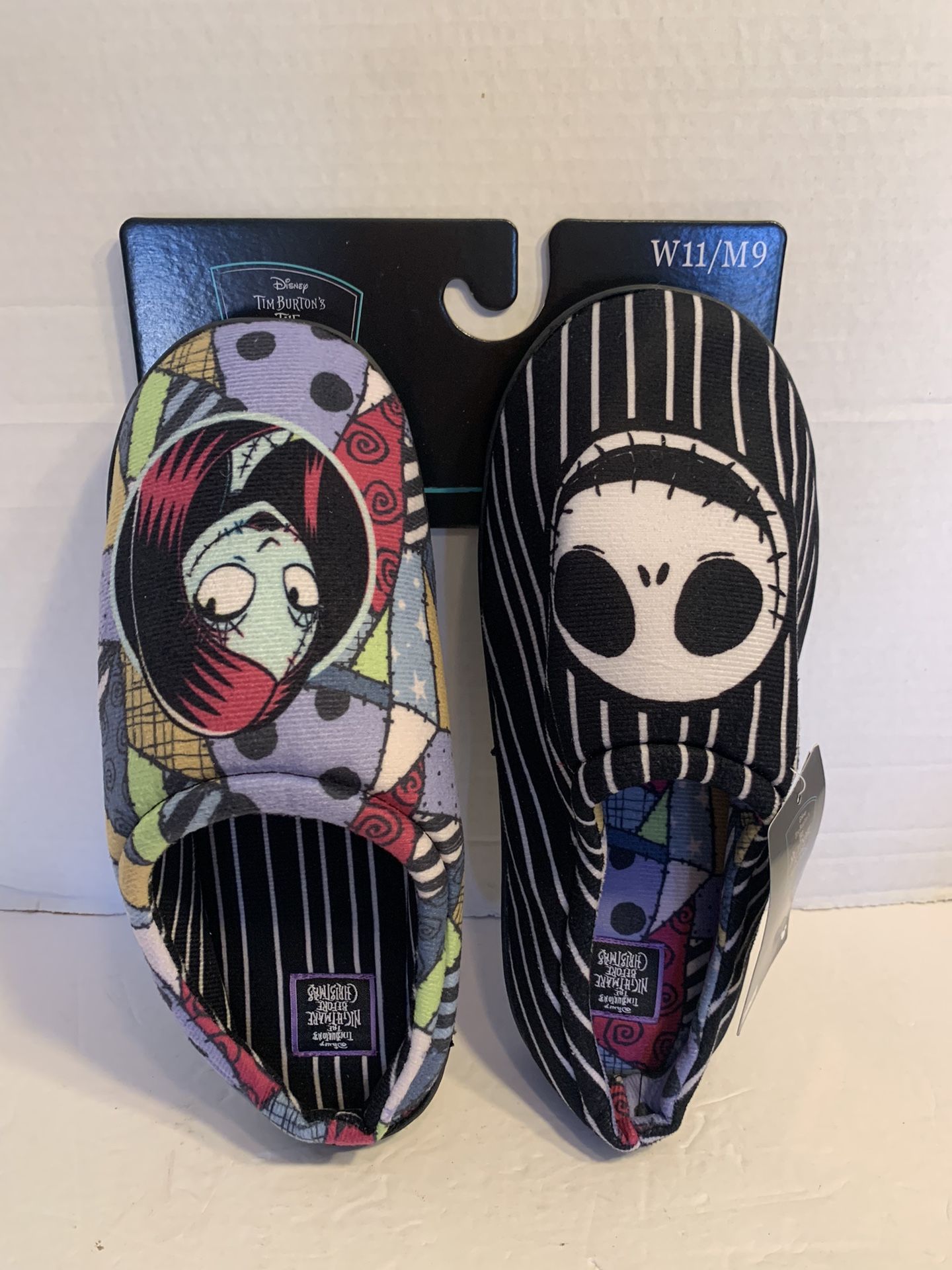 Disney The Nightmare Before Christmas Sally Jack Adult Slippers W11/M9 NEW
