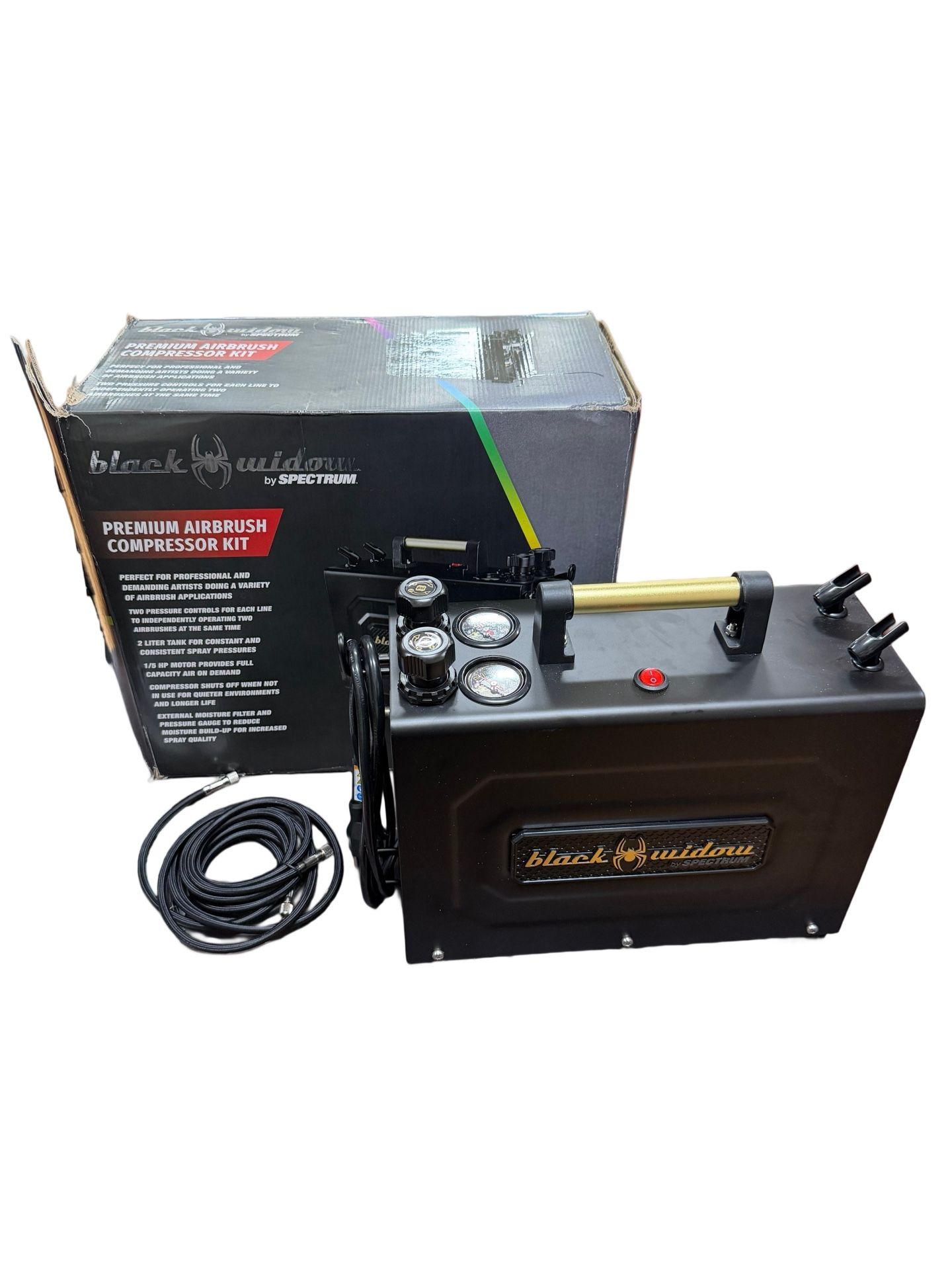 New BLACK WIDOW BY SPECTRUM Professional Airbrush Compressor Kit
